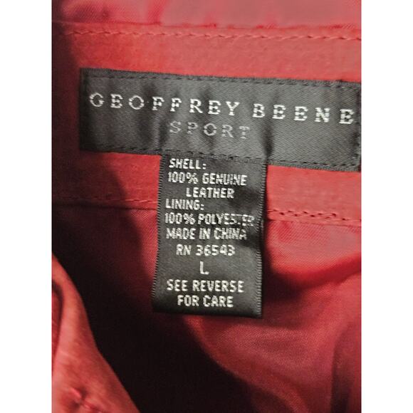 Vintage Geoffrey Beene Sport Blazer Red Suede Jacket Leather Coat Funky Academia - Picture 9 of 10